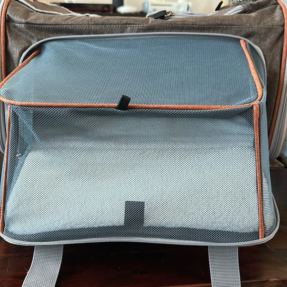 Brown Pet Carrier with Wheels